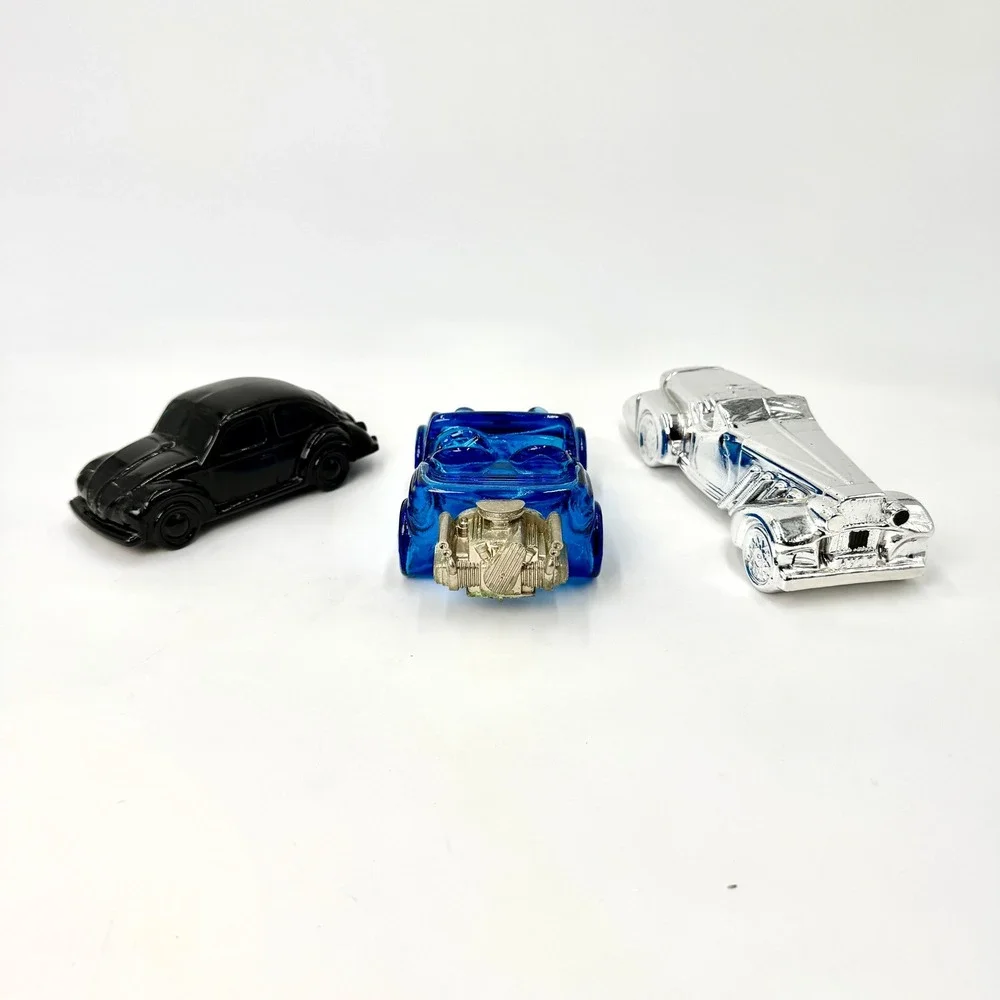 Vintage Avon Car Cologne Decanter Lot VW Beetle Hot Rod Duesenberg 3pc Set *READ